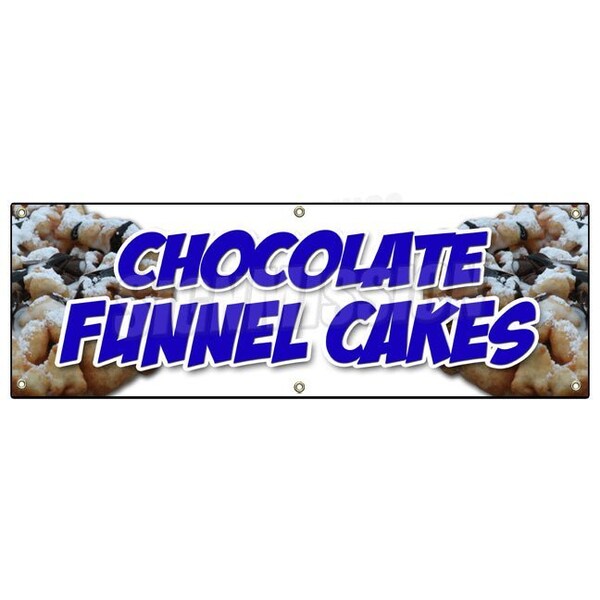 CHOCOLATE FUNNEL CAKES BANNER SIGN bakery cake cookies pastry bread baker